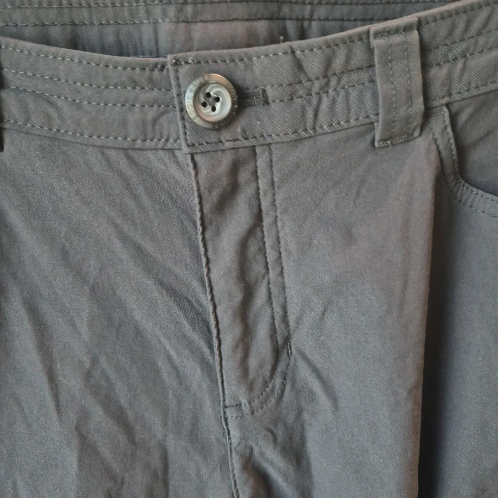 Eddie Bauer Cropped Hiking Pants Womens Size 12 Ruched Legs Black - Picture 6 of 12